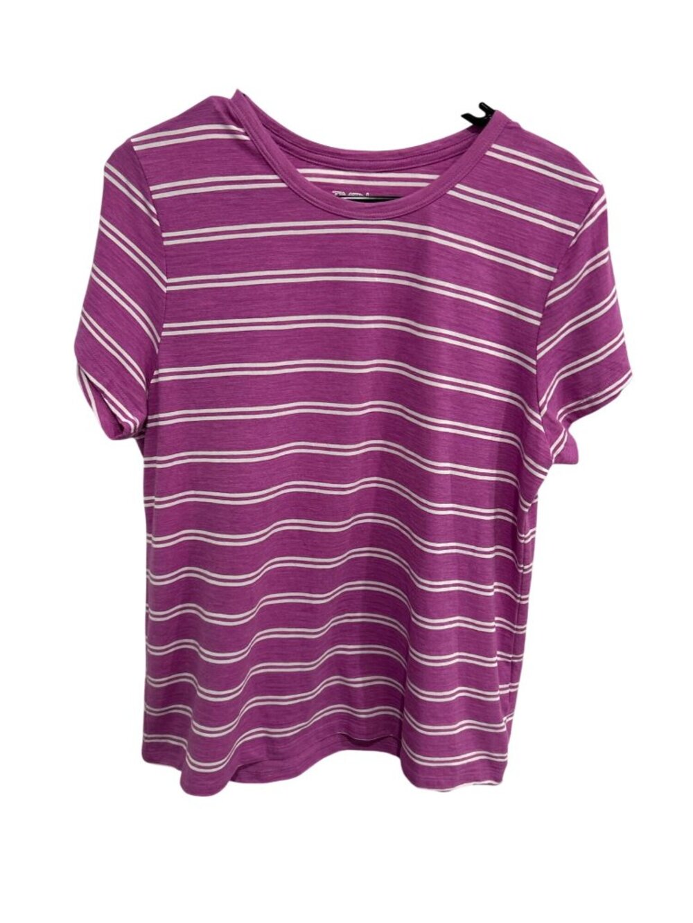 Time And Tru XL Purple White Striped Short Sleeve T-Shirt Minimalist Cozycore